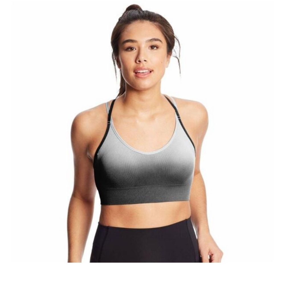 Woman’s champion sports bra size medium black ombré double strap cami bra sporty